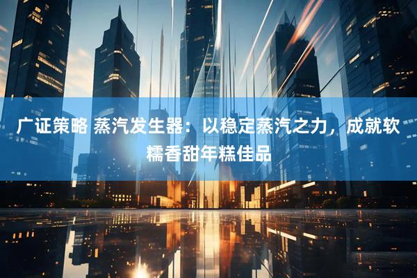 广证策略 蒸汽发生器：以稳定蒸汽之力，成就软糯香甜年糕佳品