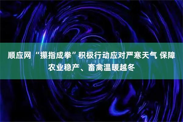 顺应网 “攥指成拳”积极行动应对严寒天气 保障农业稳产、畜禽温暖越冬